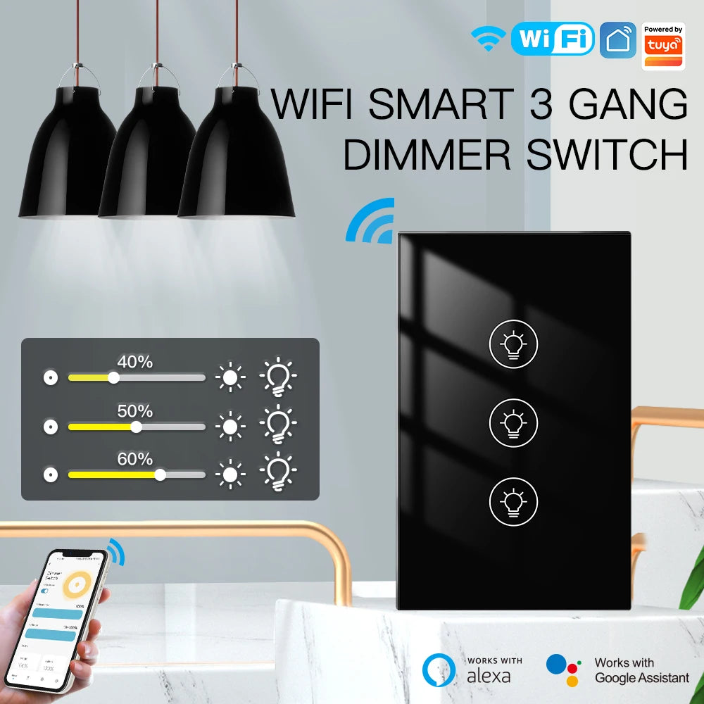 MOES Tuya WiFi Mehrfach-Lichtdimmerschalter