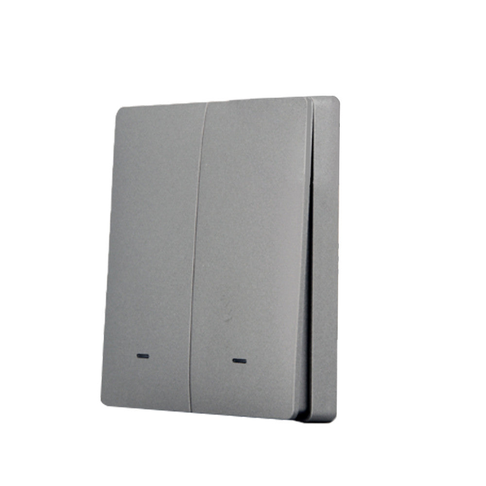 SmartWise BEREM2 Bluetooth (eWeLink-Remote) wireless switch with 2 button, grey push button front panel