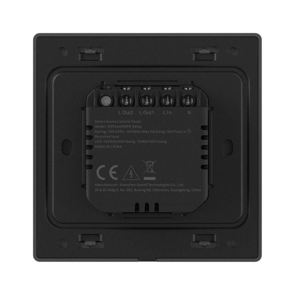 SONOFF NSPanel Pro Gen2 Smart Home Control Panel – Central control panel with two-channel relay, Wi-Fi, Zigbee, Matter, Bluetooth, black (NSPanel86PB-Relay)