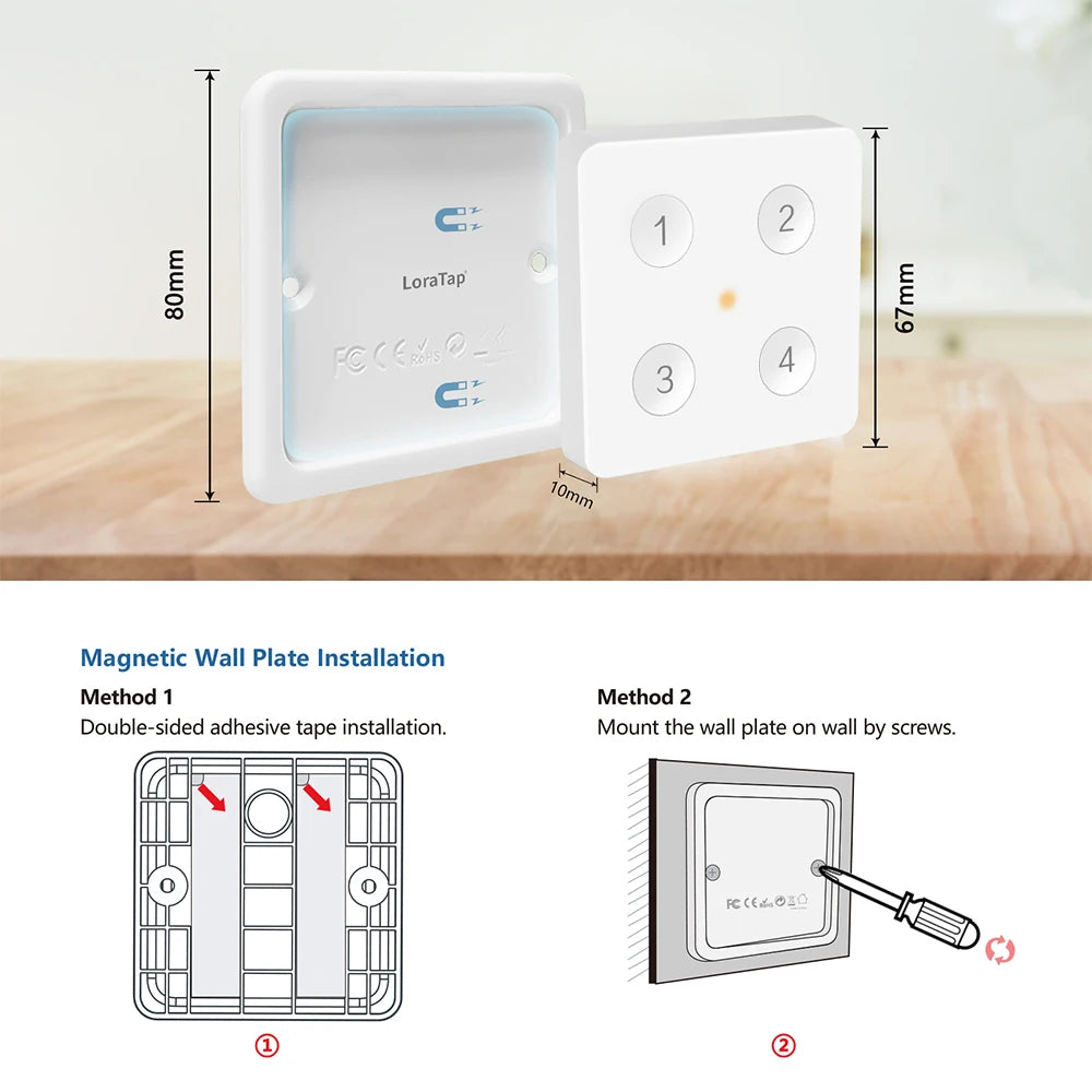 Tuya ZigBee 3.0 Drahtloser 4-Tasten-Szenenschalter