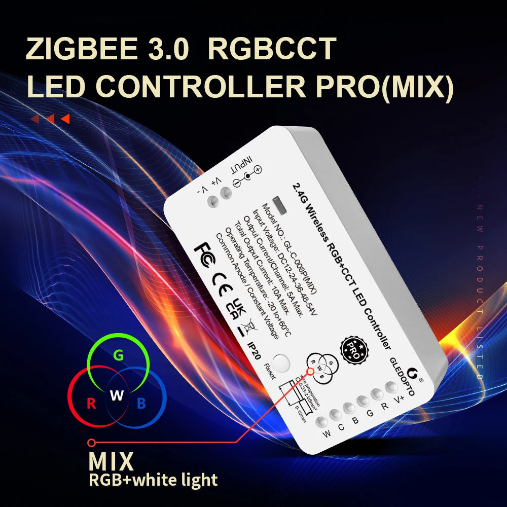 GLEDOPTO ZigBee LED-Streifen-Controller RGBCCT Pro