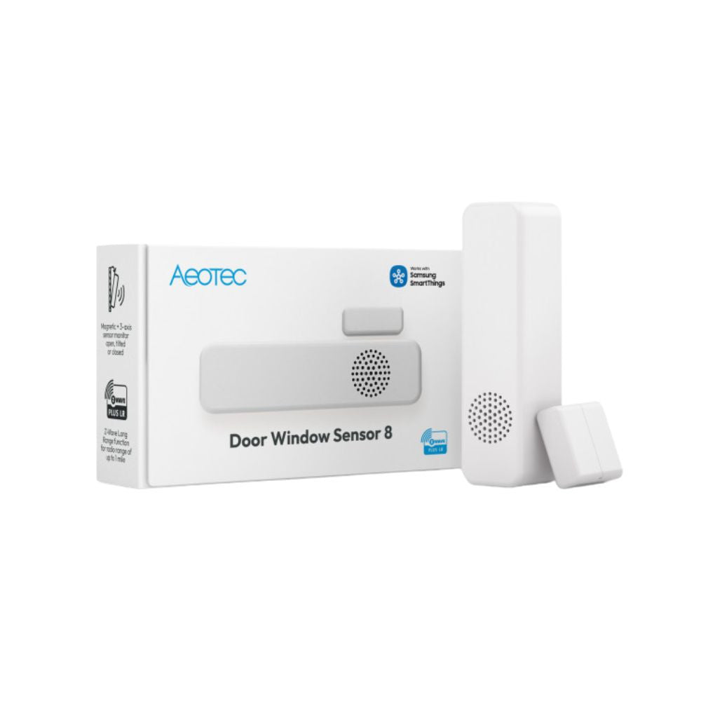 Aeotec Door Window Sensor 8  – Opening, tilt, temperature and humidity sensor, Z‑Wave, white (ZWA055-C)