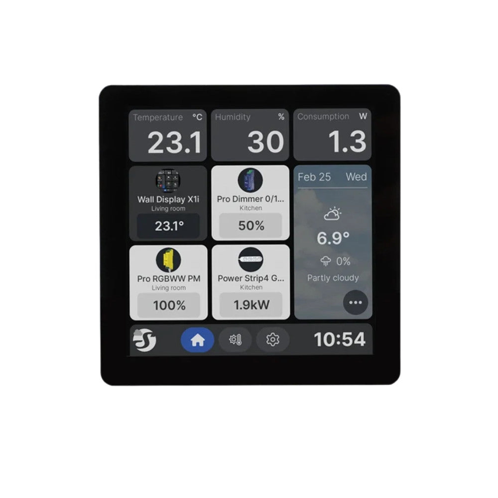 Shelly Wall Display X1i – Control panel, light switch, Wi-Fi, Bluetooth, black (SAWD-6A1XX10EU0)
