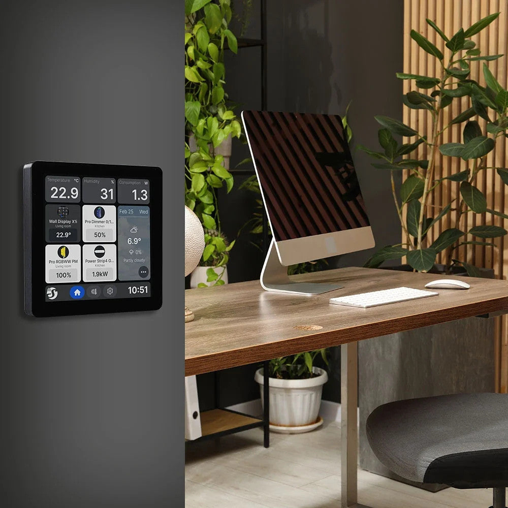 Shelly Wall Display X1i – Control panel, light switch, Wi-Fi, Bluetooth, black (SAWD-6A1XX10EU0)