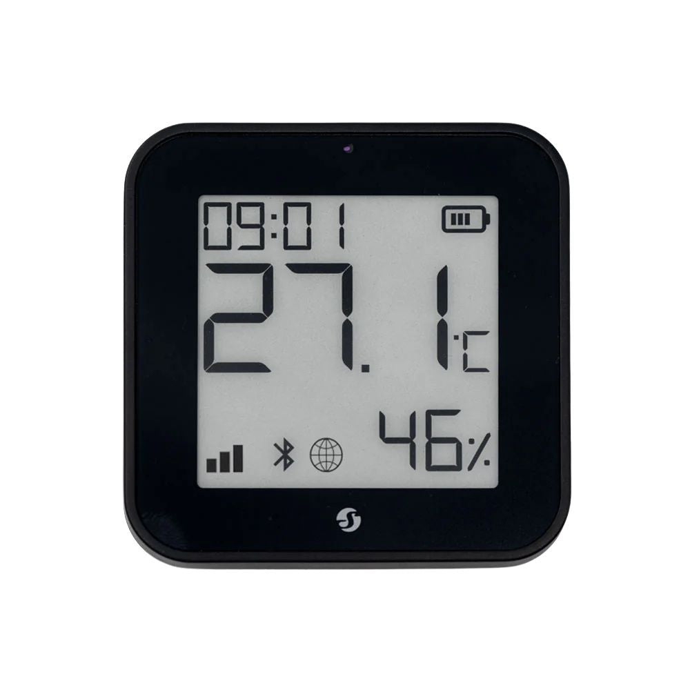 Shelly BLU H&T Display ZB – Temperature, humidity and light sensor with e-paper display, Zigbee, Bluetooth, black