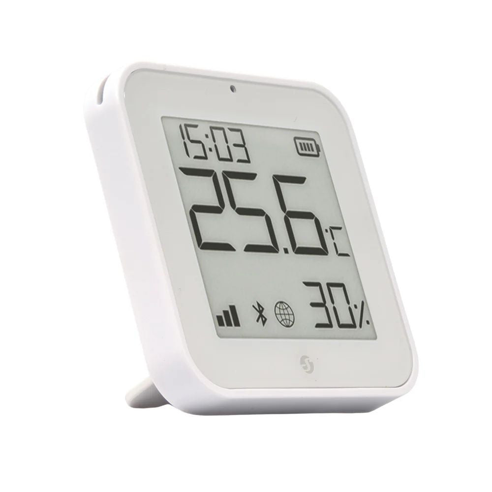 Shelly BLU H&T Display ZB – Temperature, humidity and light sensor with e-paper display, Zigbee, Bluetooth, white