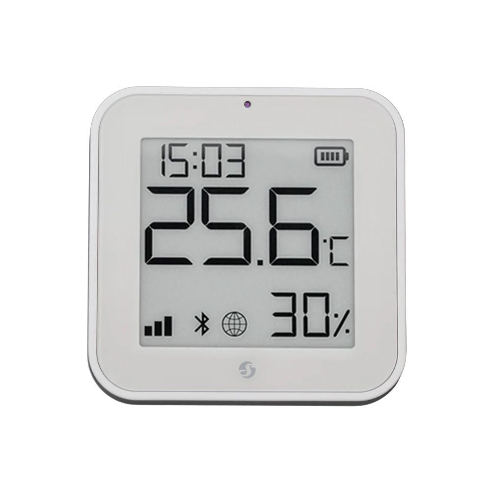 Shelly BLU H&T Display ZB – Temperature, humidity and light sensor with e-paper display, Zigbee, Bluetooth, white