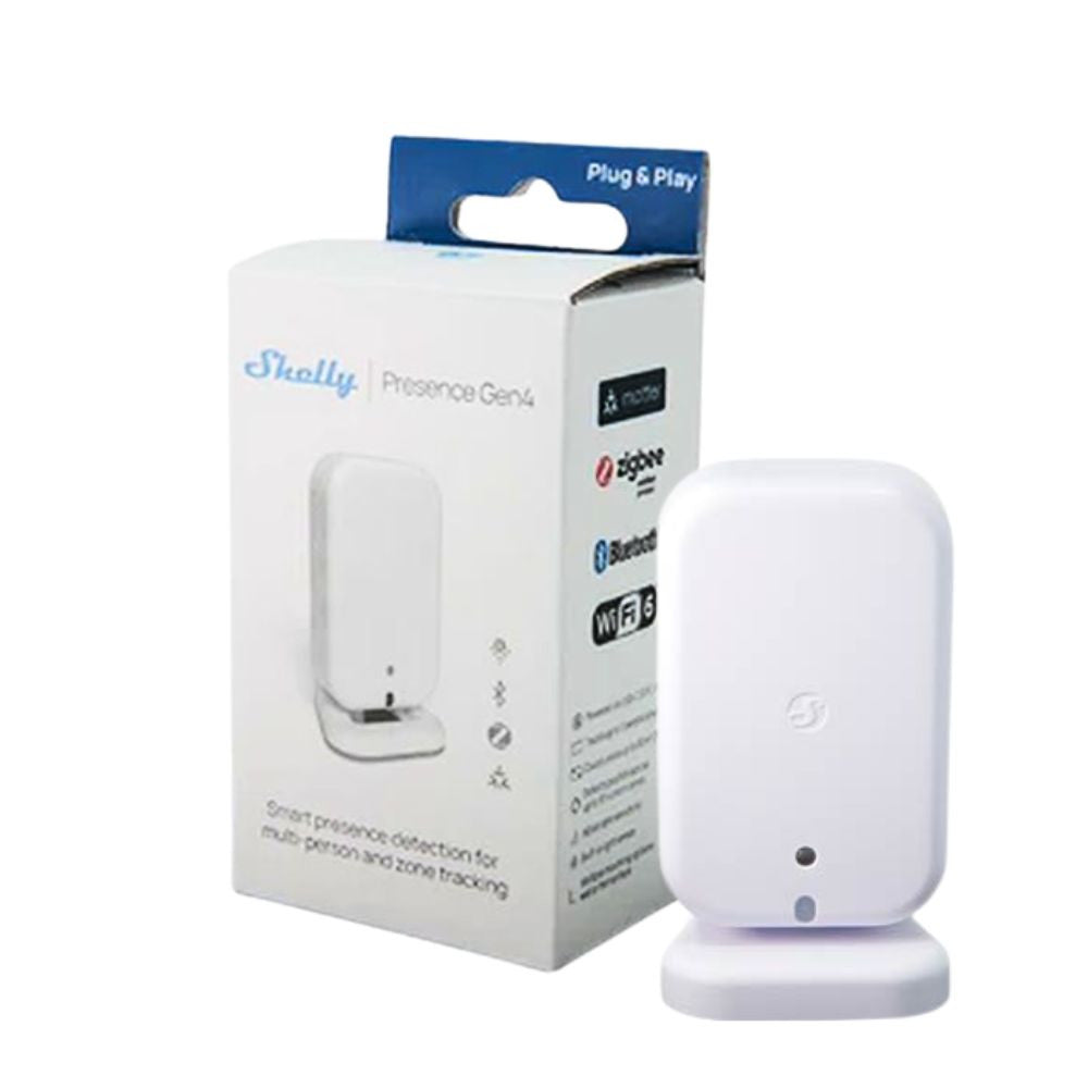 Shelly Presence Gen4 – mmWave presence and light sensor, Zigbee, Wi-Fi, Bluetooth, Matter, white