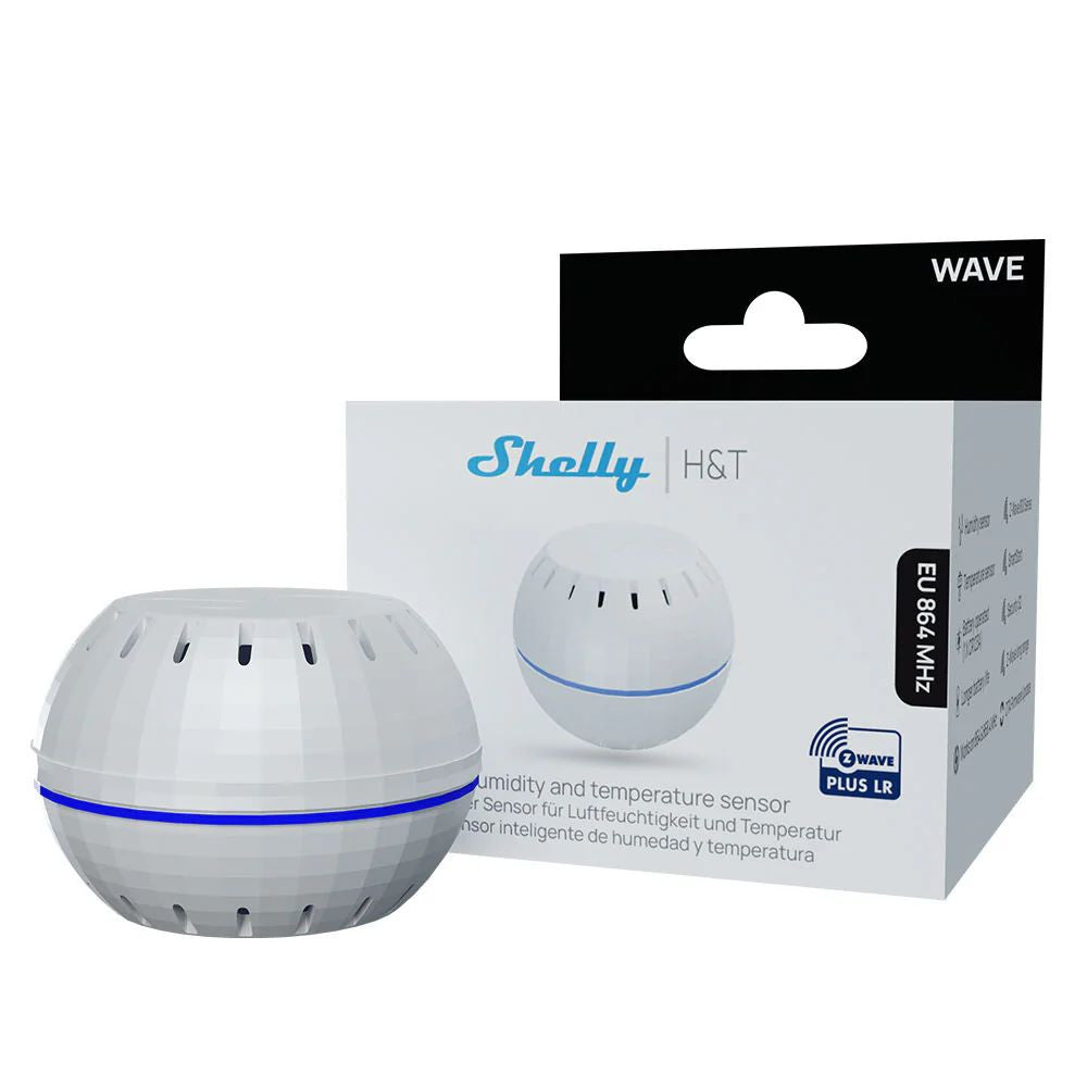 Shelly Wave (Long Range) H&T humidity and temperature sensor, white