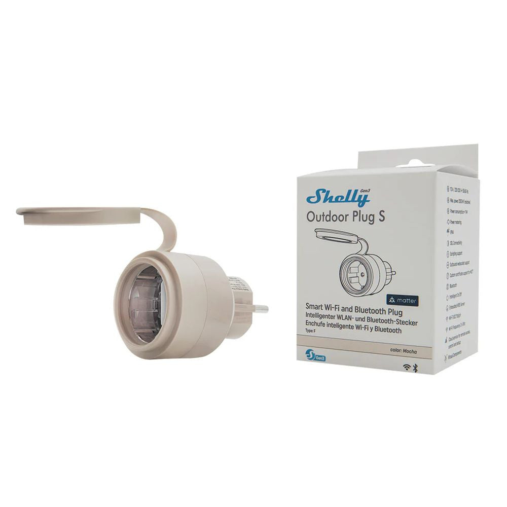 Shelly Outdoor Plug S Gen3, Wi-Fi + Bluetooth Plug