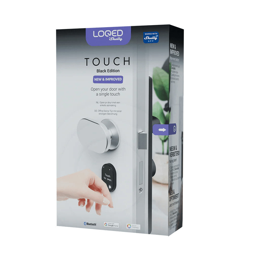 Shelly LOQED Touch Smart Lock 2s – Touchscreen smart lock, Wi-Fi, Bluetooth, black