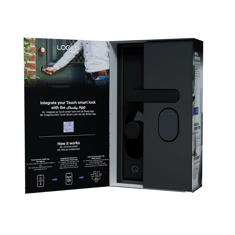 Shelly LOQED Touch Smart Lock 2s – Touchscreen smart lock, Wi-Fi, Bluetooth, black