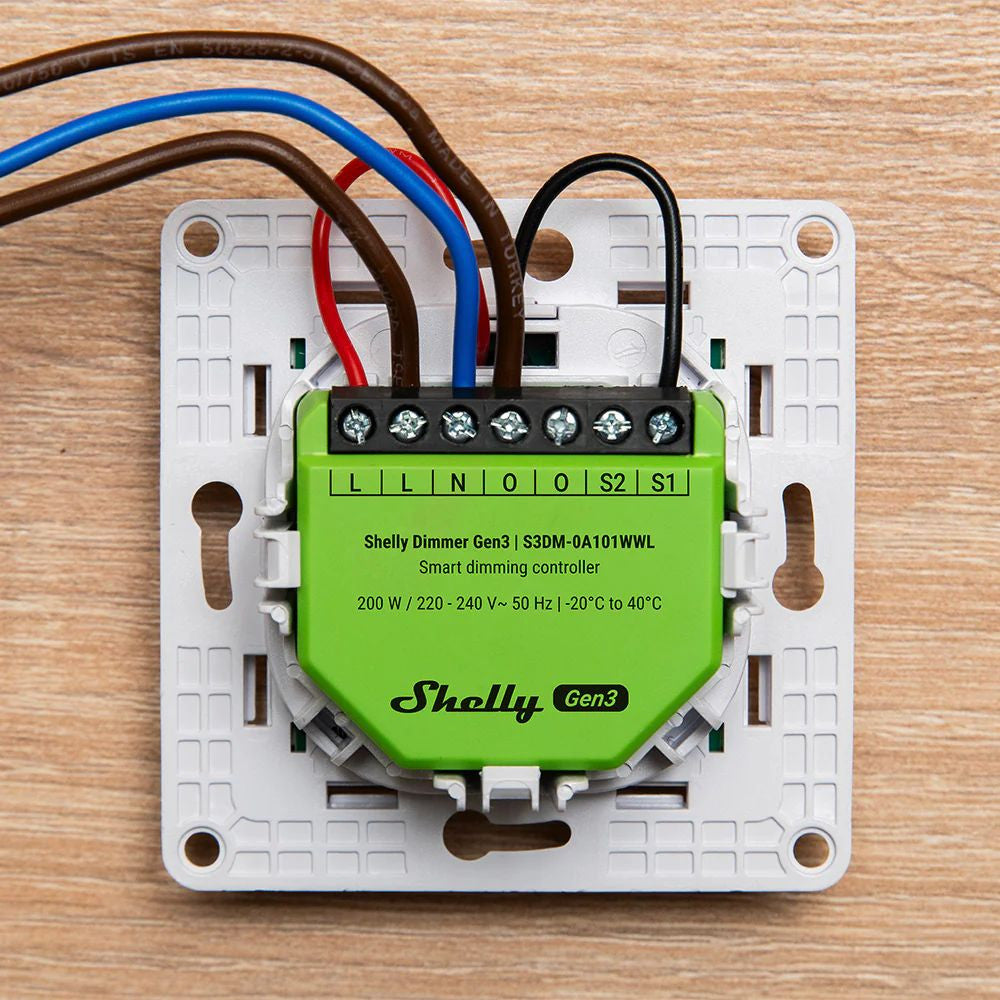 Shelly Dimmer Gen3 Wi-Fi + Bluetooth retrofit dimmer module