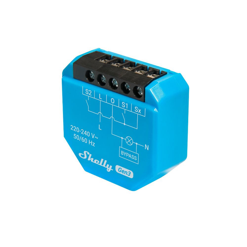 Shelly 1L Gen3 smart 1-gang relay modul for no-neutral wiring