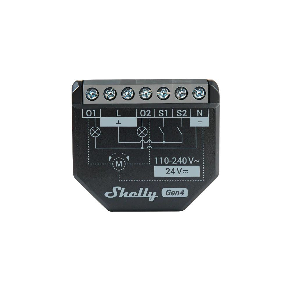 Shelly 2PM Gen4 dual channel Wi-Fi + Bluetooth / Zigbee 3.0  smart relay module with roller shutter mode