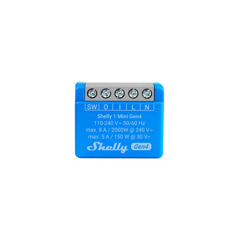 Shelly 1 Mini GEN4 multiprotocol (Wi-Fi+ Bluetooth / Zigbee 3.0) relay module, Matter compatible
