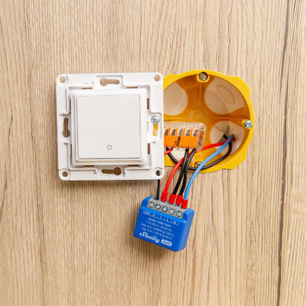 Shelly 1 Mini GEN4 multiprotocol (Wi-Fi+ Bluetooth / Zigbee 3.0) relay module, Matter compatible