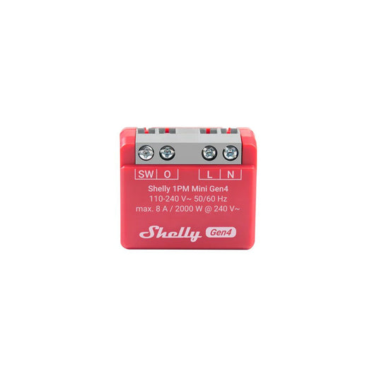 Shelly 1PM Mini Gen4 multiprotocol (Wi-Fi+ Bluetooth / Zigbee 3.0) relay module, with power meter, Matter compatible