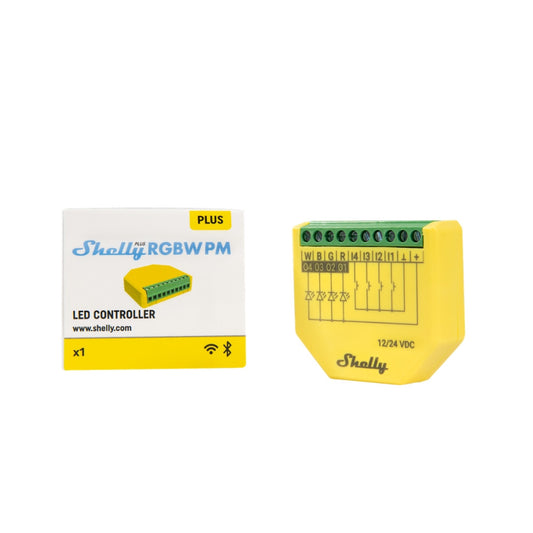 Shelly Plus RGBW PM - smart Wi-Fi  controller for single color, RGB or RGBW LED strips