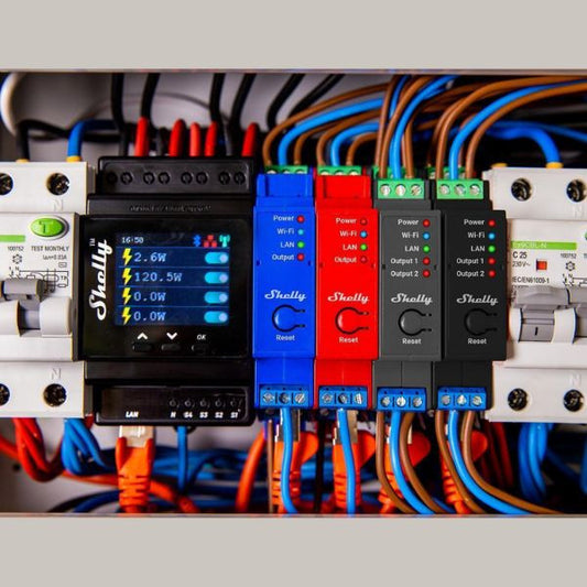 Shelly PRO 1 WiFi + Ethernet 1-gang smart relay switch with DIN-rail support
