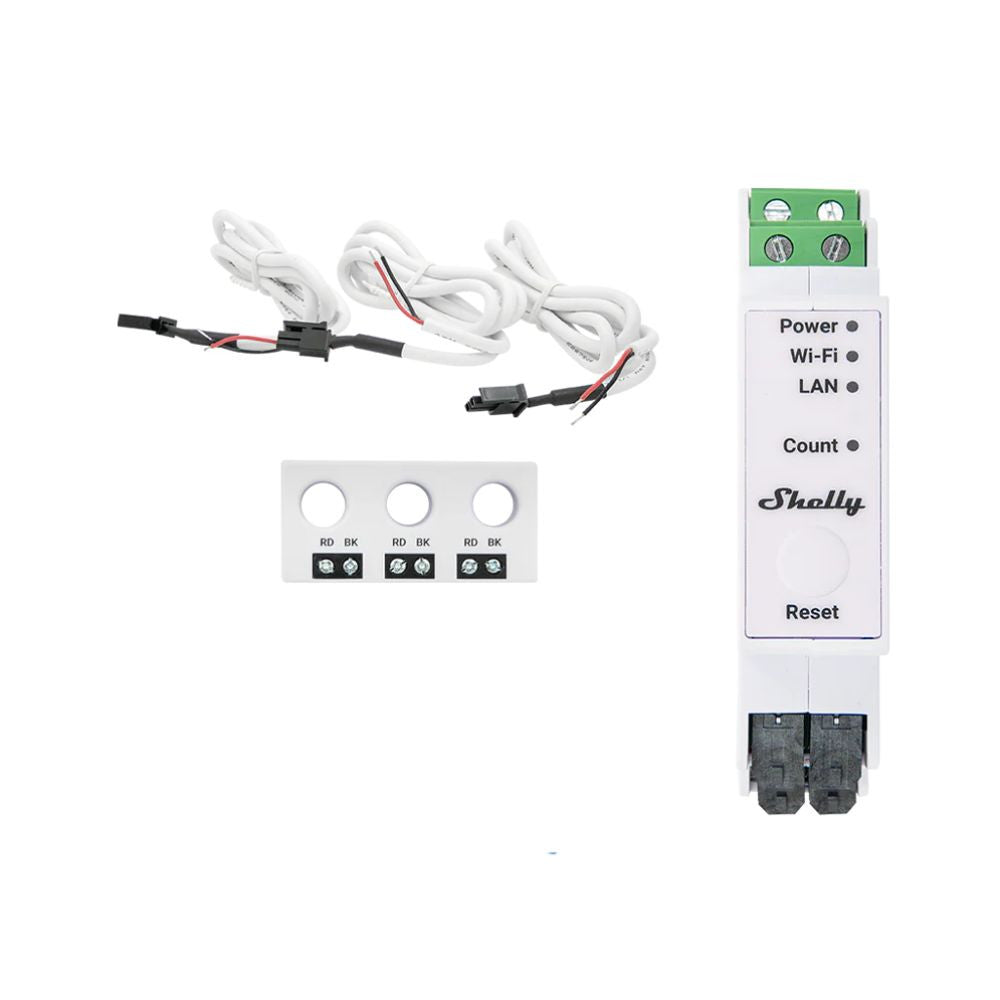 Shelly Pro 3EM-3CT63 – 3-Phase smart Wi-Fi + Ethernet energy meter (3 x 63A)