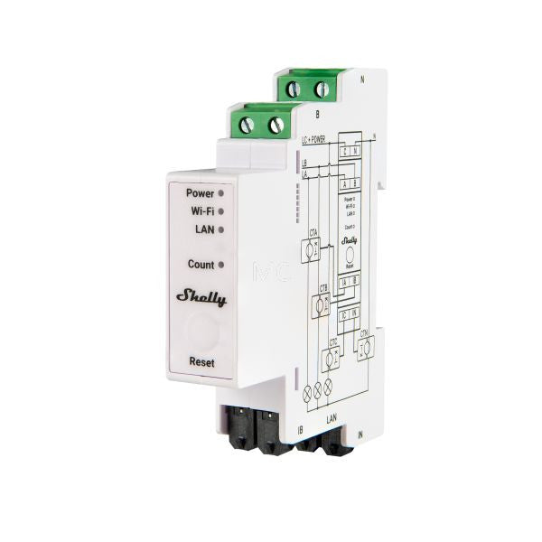 Shelly PRO 3EM-400A next generation professional 3-phase energy meter (3 x 400A)