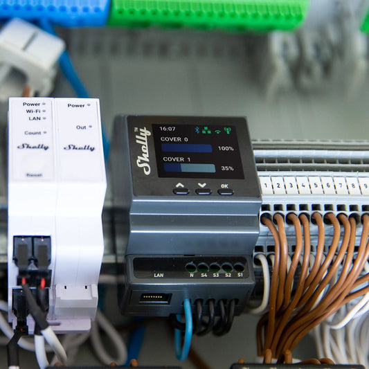 Shelly PRO 4PM Dual Cover WiFi + Ethernet + Bluetooth - 4-gang relay with power meter for controlling 2 roller shutters