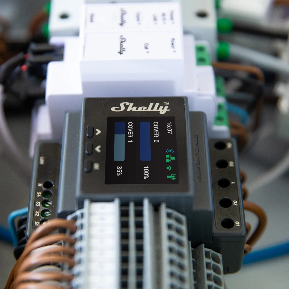 Shelly PRO 4PM Dual Cover WiFi + Ethernet + Bluetooth - 4-gang relay with power meter for controlling 2 roller shutters