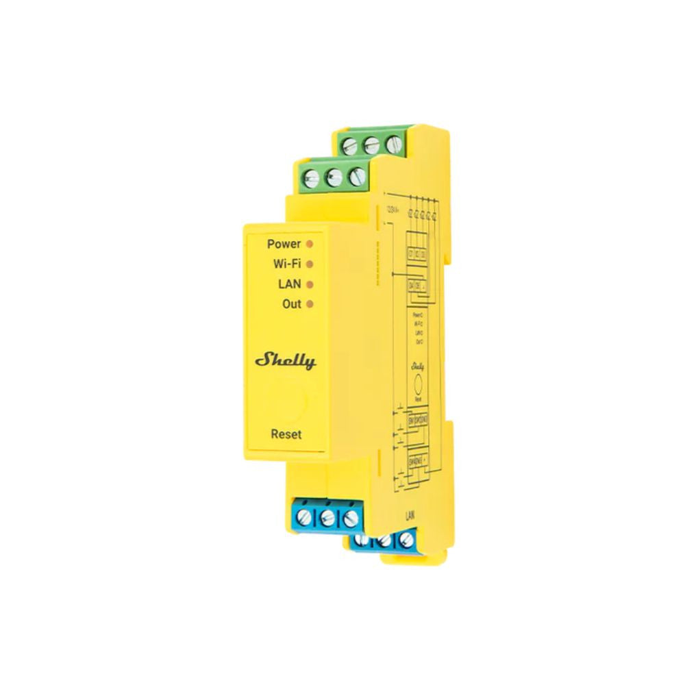 Shelly Pro RGBWW PM smart Wi-Fi + Ethernet RGBWW LED controller, DIN-rail compatible