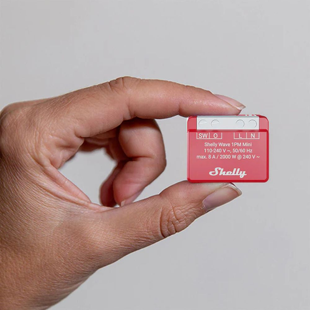 Shelly Qubino Wave 1PM MINI LR smart relay with 1-gang, power meter, with Z-Wave protocol