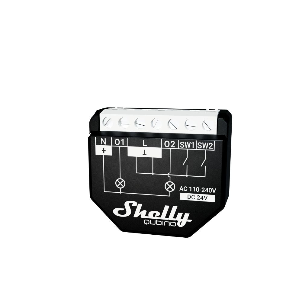 Shelly Qubino Wave 2PM smart relay with 2-gang, power meter, with Z-Wave protocol