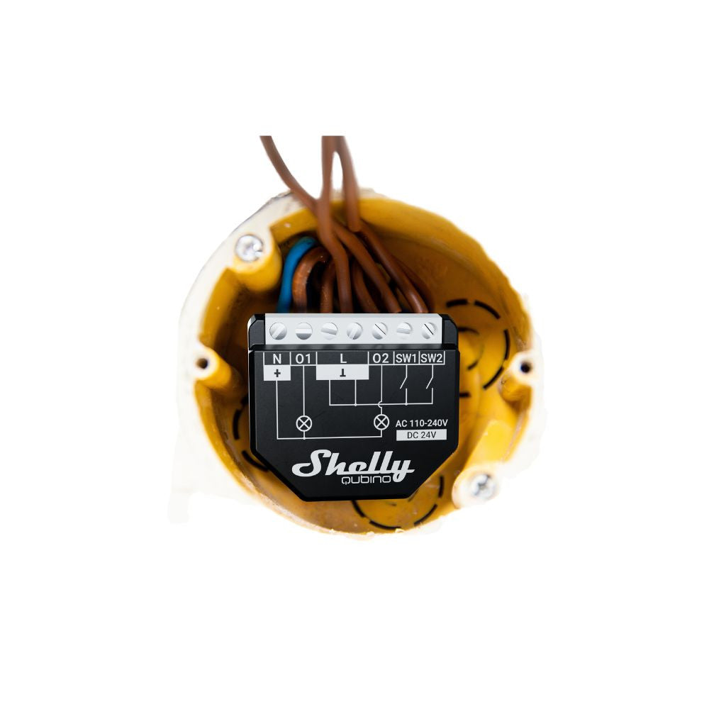Shelly Qubino Wave 2PM smart relay with 2-gang, power meter, with Z-Wave protocol