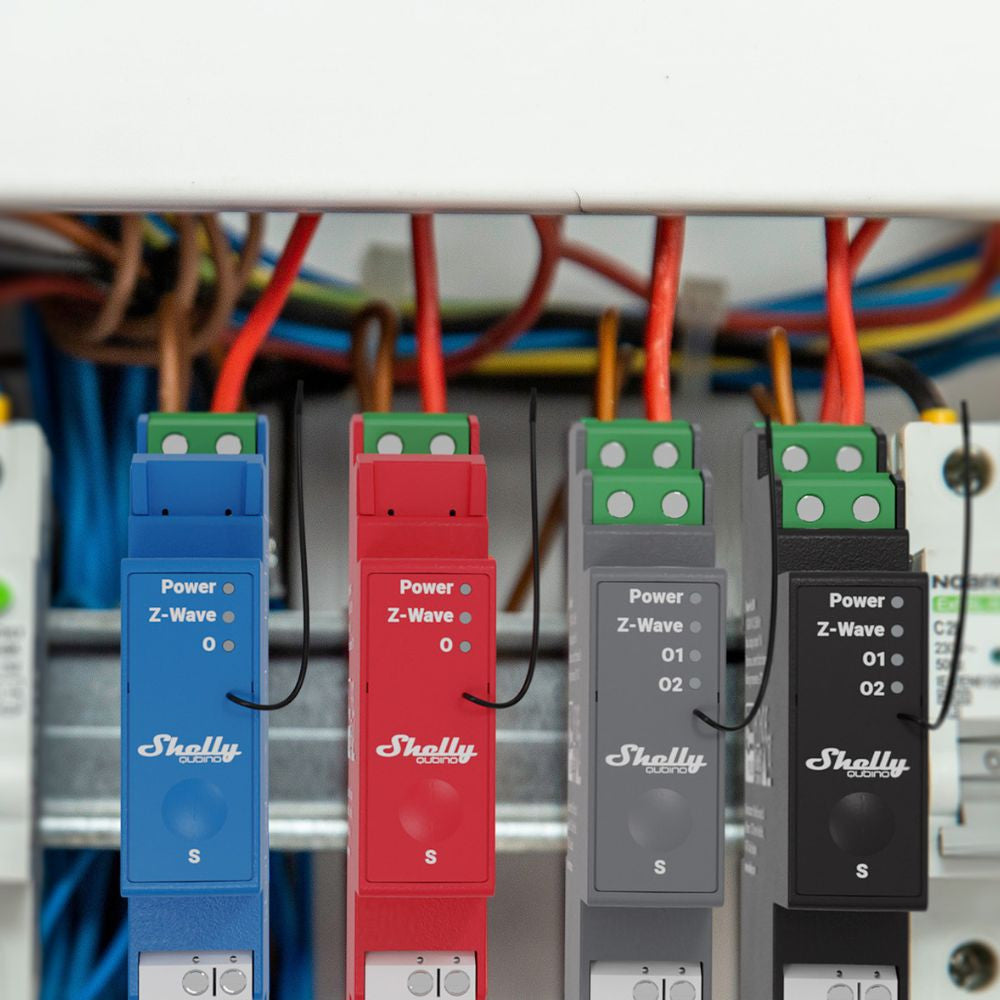 Shelly Qubino Wave PRO 1PM smart DIN-rail relay with 1-gang, power meter, with Z-Wave protocol