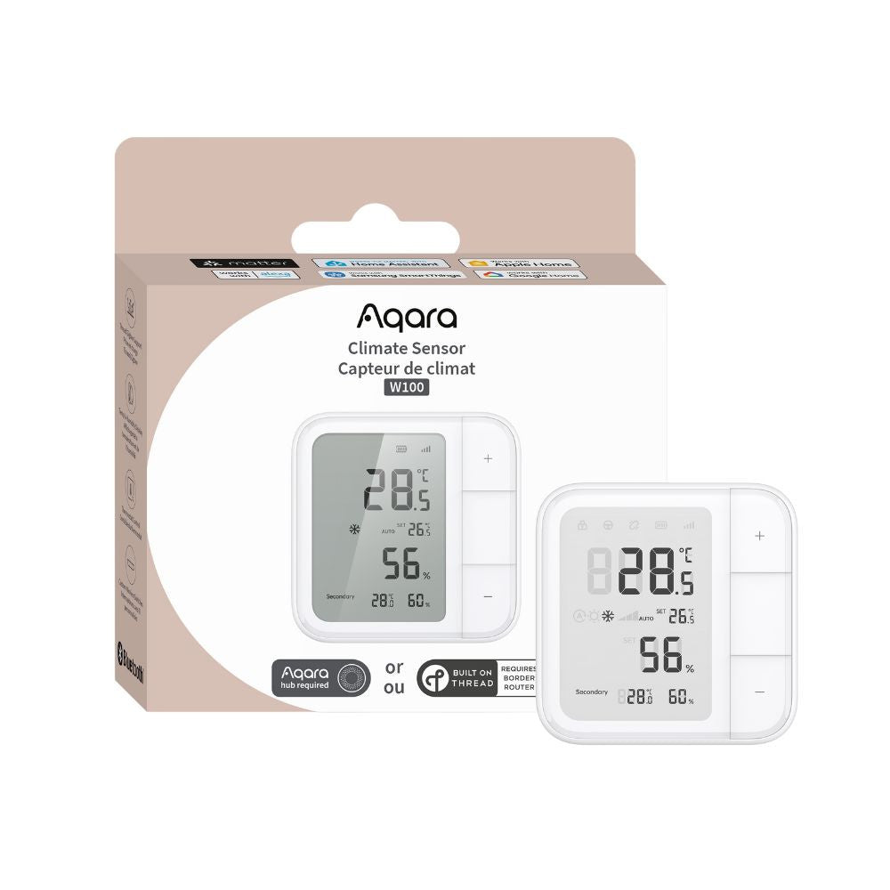 Aqara W100 wireless climate sensor, Zigbee + Thread, Matter compatible (TH-S04D)