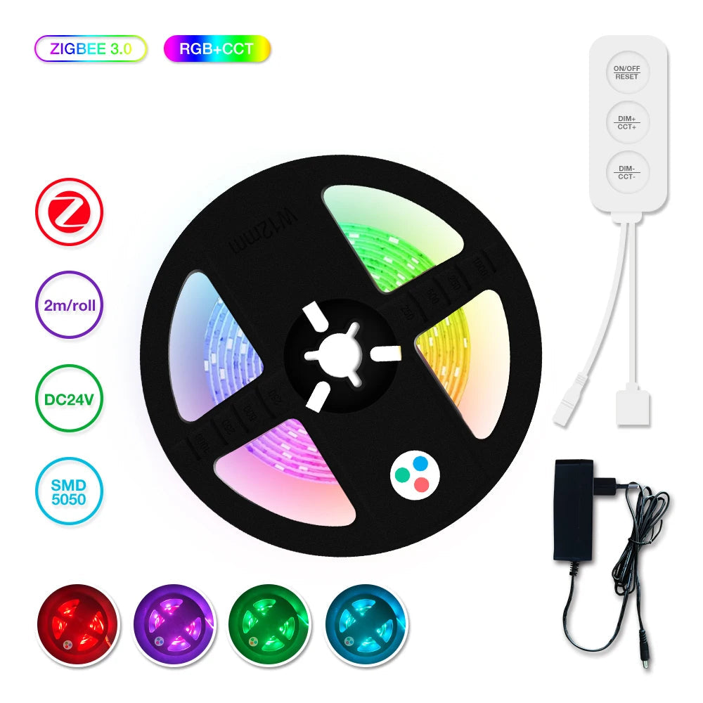 GLEDOPTO ZigBee 3.0 RGBCCT Lichtleisten-Set DC12V