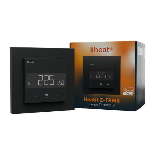 HeatIt Z-TRM6 Thermostat Z-Wave 800 series (matt black)