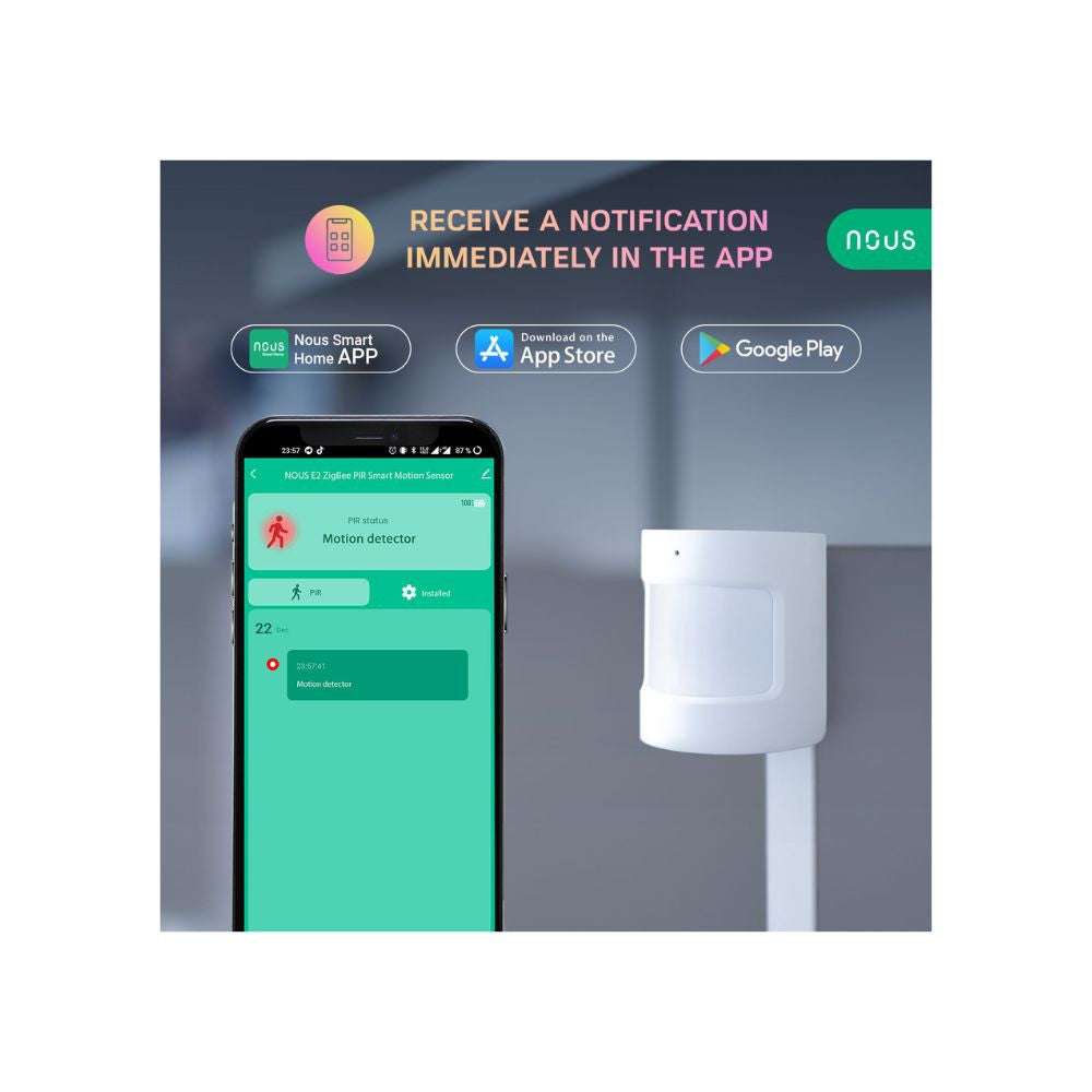 Nous E2 smart Tuya Zigbee wireless PIR motion sensor