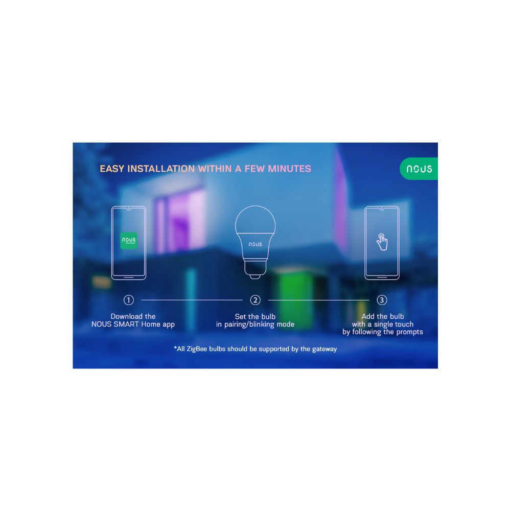 Nous P3Z smart Tuya Zigbee RGB bulb (E27 socket)