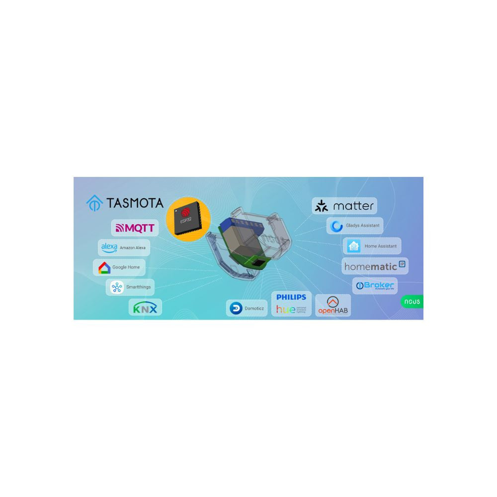 Nous B2T smart Wi-Fi 1-gang mini relay module with power meter (Tasmota firmware, Matter compatible)