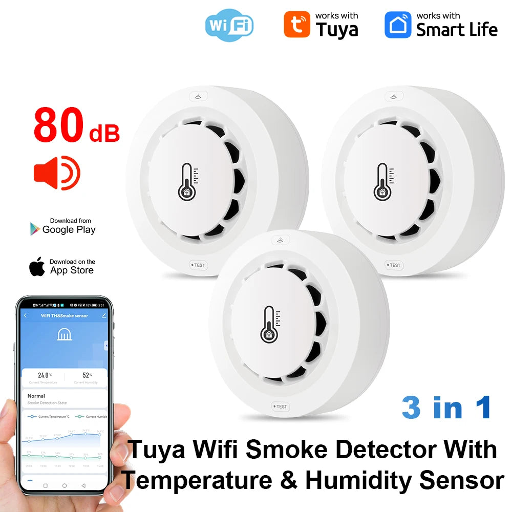 Tuya Wifi BT Two Connection Smoke Detector
