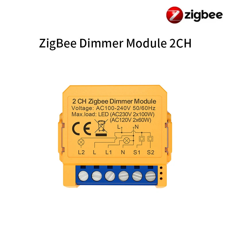 Tuya WiFi/ZigBee 1/2 Gang Dimmer Light Switch Module