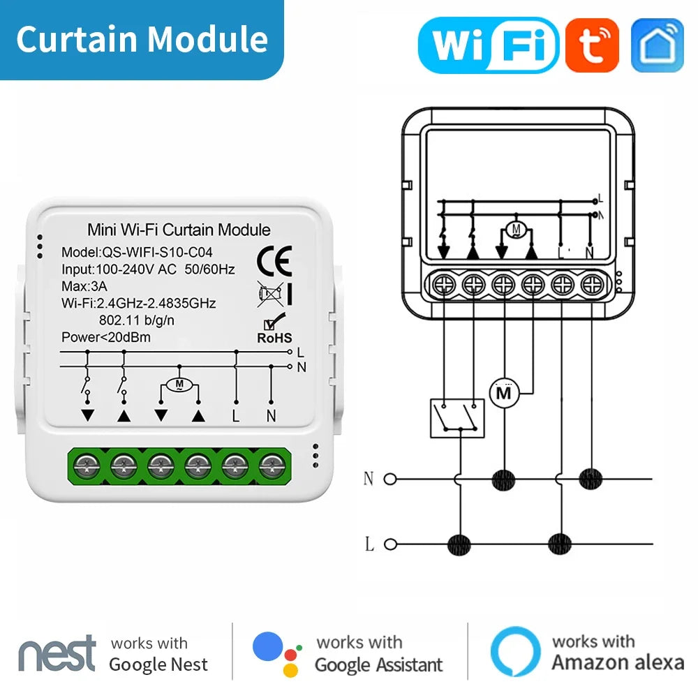 Tuya Lichtvorhangdimmer mit WLAN und Zigbee-Funktion