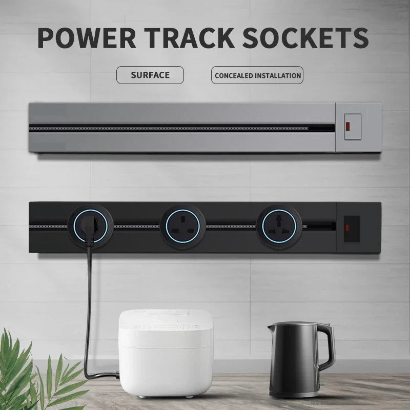 Wall power rail socket