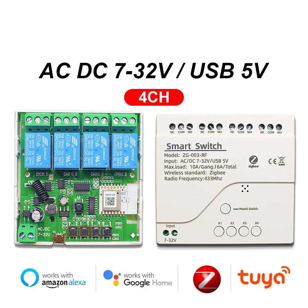 Zigbee 1 2 4CH 12V 24V 220V Smart Switch