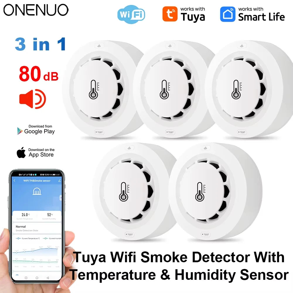 Tuya Wifi BT Two Connection Smoke Detector