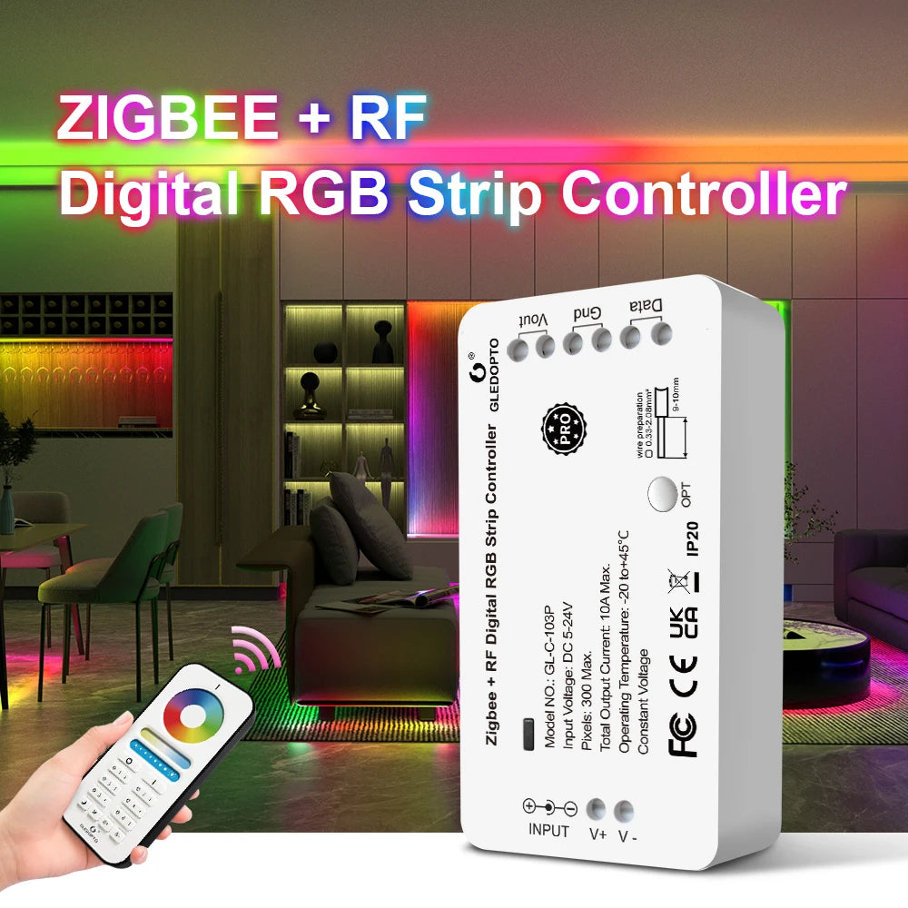 GLEDOPTO DIY Digital RGB IC LED Strip Controller Addressable
