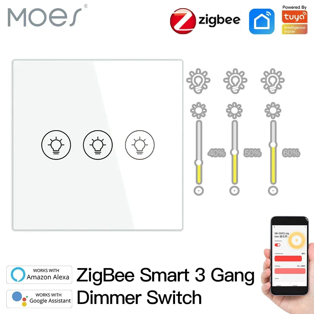 ZigBee Multi-gang Smart Light Dimmer Switch