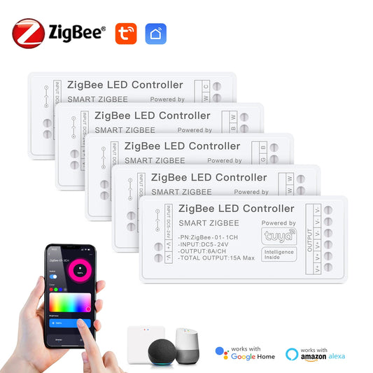 Zigbee 3.0 CCT RGBW RGB Controller LED Strip Lights Dimmer