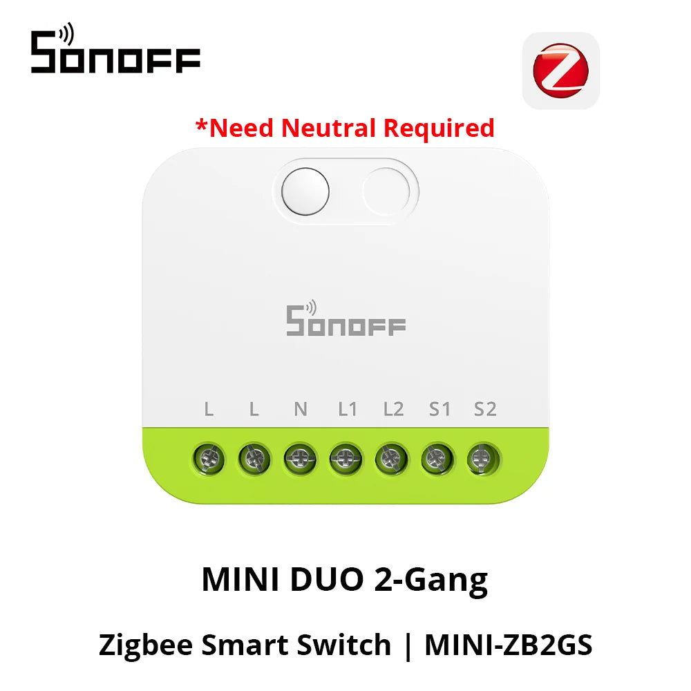 SONOFF MINI-ZB2GS MINI DUO 2-Gang Zigbee