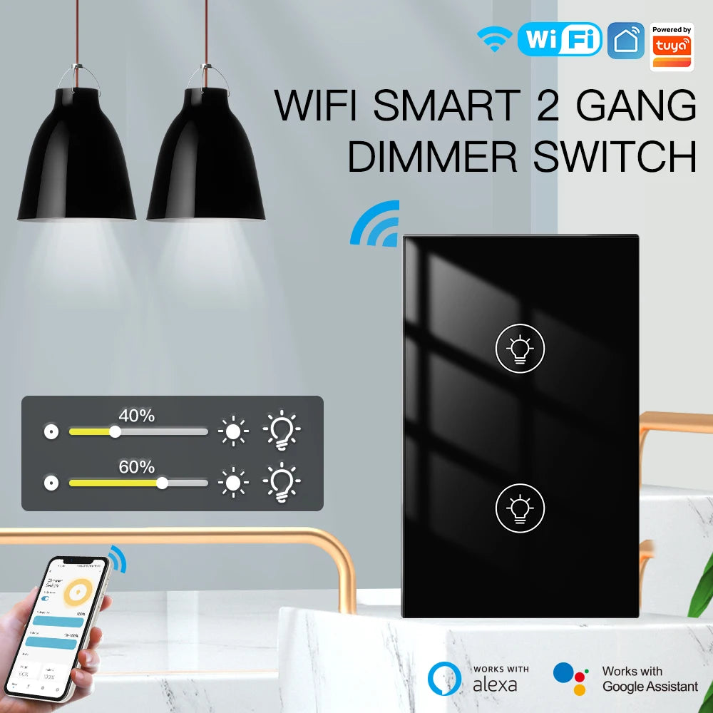 MOES Tuya WiFi Mehrfach-Lichtdimmerschalter